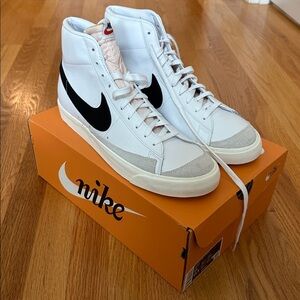 Nike White and Black High-Top Sneakers